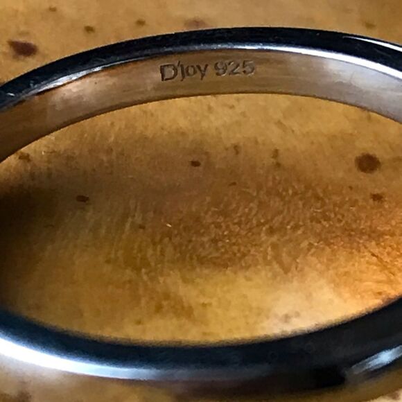 Natural Orange Garnet Sterling Silver Teardrop Ring Size 9 - Picture 6 of 9